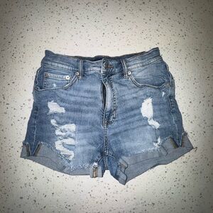 Aeropostale Light Blue Distressed Jean Shorts